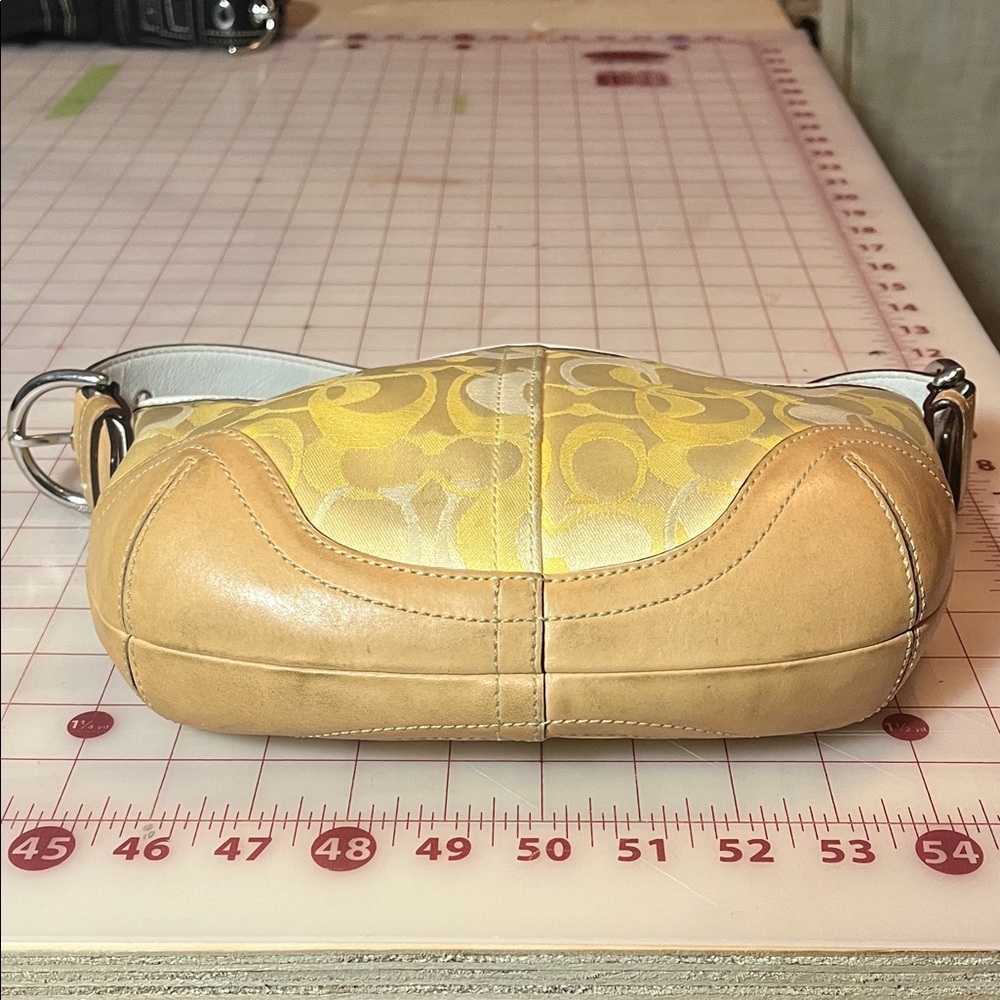 Coach Yellow and Tan Shoulder Bag - Picture 3 of 5